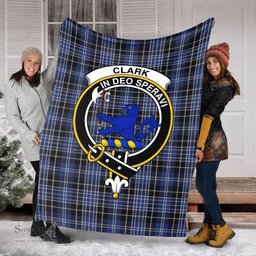 Scottish Clark (Lion) Clan Tartan Blanket with Family Crest Tartan Plaid Sherpa Blanket Scottish Plaid Tartan Plaid - ScotsTee - scotstee.com