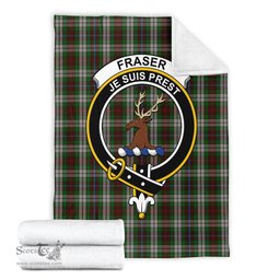 Scottish Fraser Hunting Dress Clan Tartan Blanket with Family Crest Tartan Plaid Sherpa Blanket Scottish Plaid Tartan Plaid - ScotsTee - scotstee.com