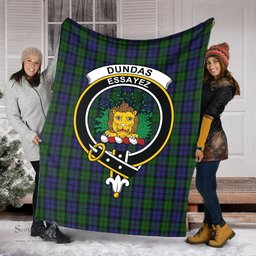 Scottish Dundas Clan Tartan Blanket with Family Crest Tartan Plaid Sherpa Blanket Scottish Plaid Tartan Plaid - ScotsTee - scotstee.com