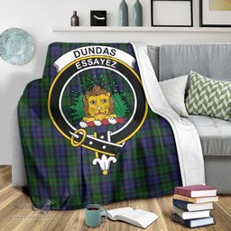 Scottish Dundas Clan Tartan Blanket with Family Crest Tartan Plaid Sherpa Blanket Scottish Plaid Tartan Plaid - ScotsTee - scotstee.com