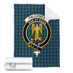 Scottish Falconer Clan Tartan Blanket with Family Crest Tartan Plaid Sherpa Blanket Scottish Plaid Tartan Plaid - ScotsTee - scotstee.com