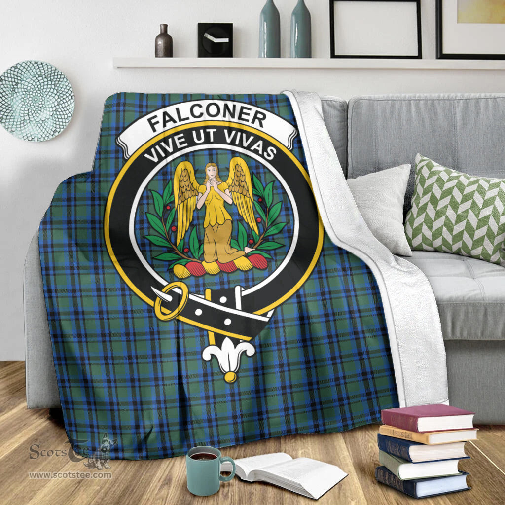 Scottish Falconer Clan Tartan Blanket with Family Crest Tartan Plaid Sherpa Blanket Scottish Plaid Tartan Plaid - ScotsTee - scotstee.com