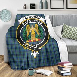 Scottish Falconer Clan Tartan Blanket with Family Crest Tartan Plaid Sherpa Blanket Scottish Plaid Tartan Plaid - ScotsTee - scotstee.com