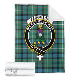 Scottish Ferguson Ancient Clan Tartan Blanket with Family Crest Tartan Plaid Sherpa Blanket Scottish Plaid Tartan Plaid - ScotsTee - scotstee.com