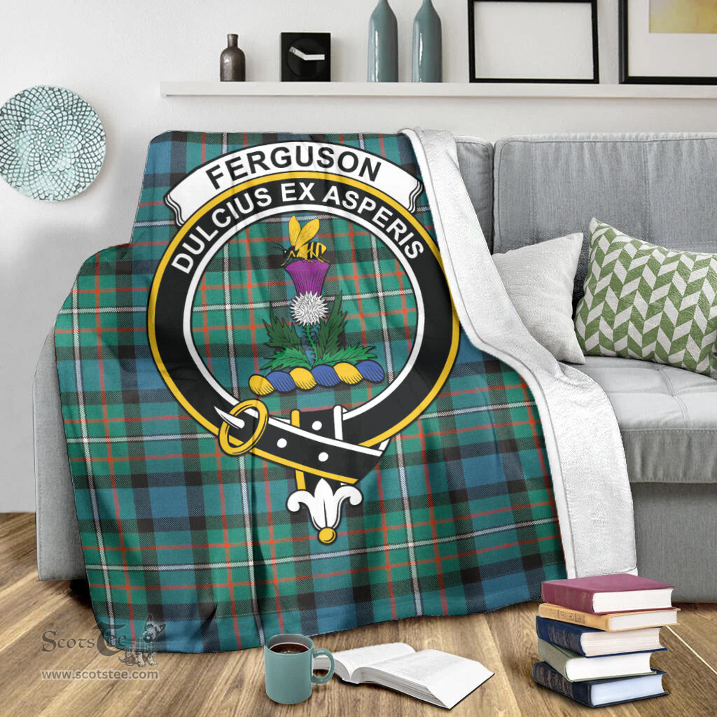 Scottish Ferguson Ancient Clan Tartan Blanket with Family Crest Tartan Plaid Sherpa Blanket Scottish Plaid Tartan Plaid - ScotsTee - scotstee.com