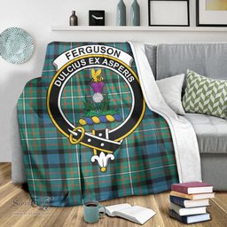 Scottish Ferguson Ancient Clan Tartan Blanket with Family Crest Tartan Plaid Sherpa Blanket Scottish Plaid Tartan Plaid - ScotsTee - scotstee.com