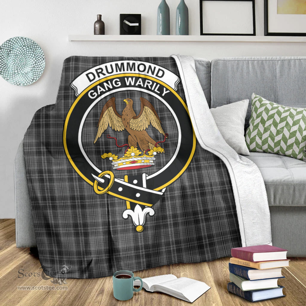 Scottish Drummond Grey Clan Tartan Blanket with Family Crest Tartan Plaid Sherpa Blanket Scottish Plaid Tartan Plaid - ScotsTee - scotstee.com