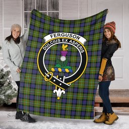 Scottish Ferguson Modern Clan Tartan Blanket with Family Crest Tartan Plaid Sherpa Blanket Scottish Plaid Tartan Plaid - ScotsTee - scotstee.com