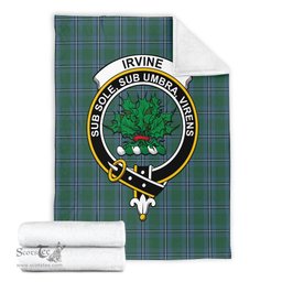 Scottish Irvine of Drum Clan Tartan Blanket with Family Crest Tartan Plaid Sherpa Blanket Scottish Plaid Tartan Plaid - ScotsTee - scotstee.com