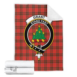Scottish Grant Weathered Clan Tartan Blanket with Family Crest Tartan Plaid Sherpa Blanket Scottish Plaid Tartan Plaid - ScotsTee - scotstee.com