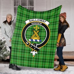 Scottish Galloway Clan Tartan Blanket with Family Crest Tartan Plaid Sherpa Blanket Scottish Plaid Tartan Plaid - ScotsTee - scotstee.com