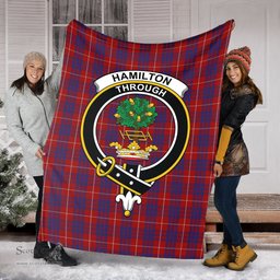 Scottish Hamilton Clan Tartan Blanket with Family Crest Tartan Plaid Sherpa Blanket Scottish Plaid Tartan Plaid - ScotsTee - scotstee.com
