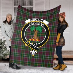 Scottish Crosbie Clan Tartan Blanket with Family Crest Tartan Plaid Sherpa Blanket Scottish Plaid Tartan Plaid - ScotsTee - scotstee.com