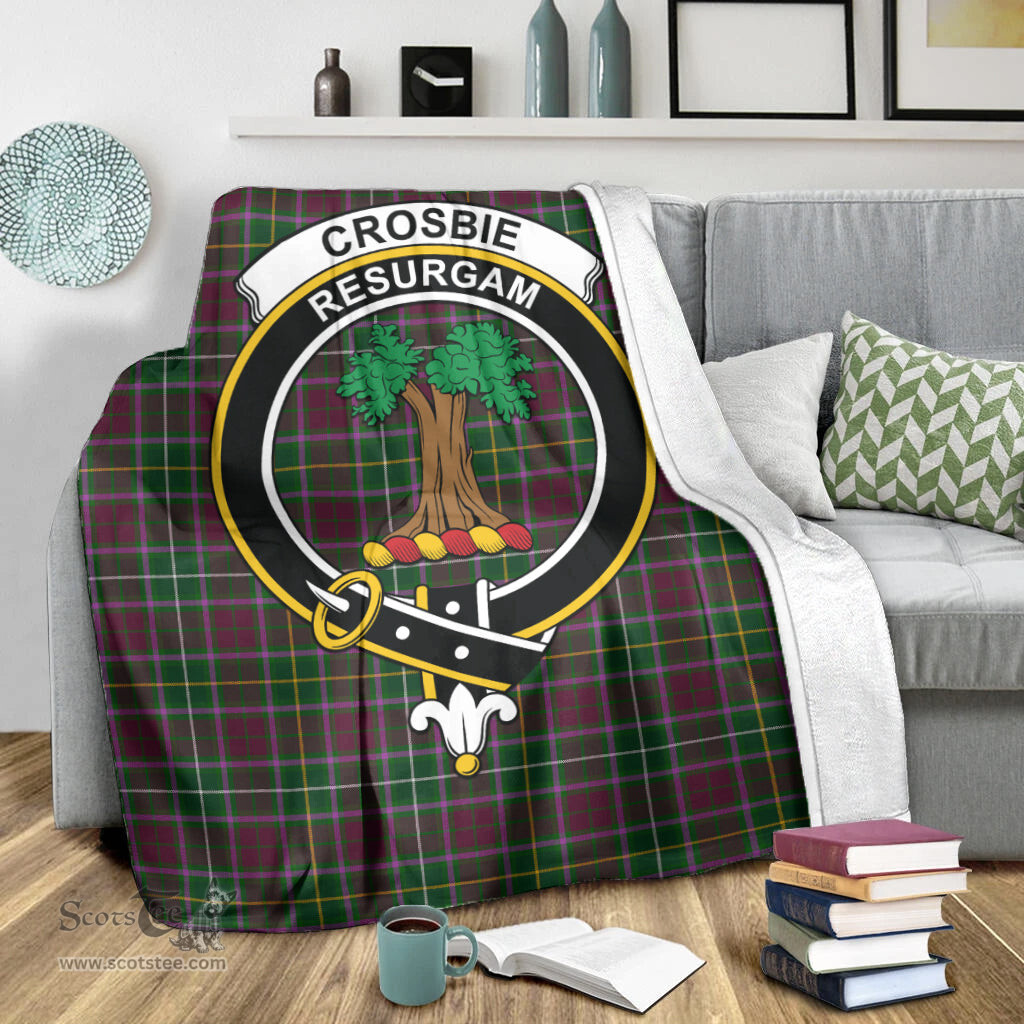 Scottish Crosbie Clan Tartan Blanket with Family Crest Tartan Plaid Sherpa Blanket Scottish Plaid Tartan Plaid - ScotsTee - scotstee.com