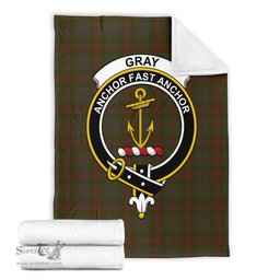 Scottish Gray Clan Tartan Blanket with Family Crest Tartan Plaid Sherpa Blanket Scottish Plaid Tartan Plaid - ScotsTee - scotstee.com