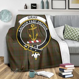 Scottish Gray Clan Tartan Blanket with Family Crest Tartan Plaid Sherpa Blanket Scottish Plaid Tartan Plaid - ScotsTee - scotstee.com