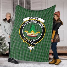 Scottish Gayre Dress Clan Tartan Blanket with Family Crest Tartan Plaid Sherpa Blanket Scottish Plaid Tartan Plaid - ScotsTee - scotstee.com