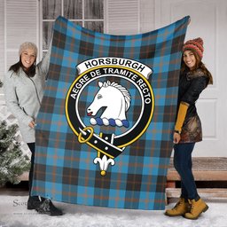 Scottish Horsburgh Clan Tartan Blanket with Family Crest Tartan Plaid Sherpa Blanket Scottish Plaid Tartan Plaid - ScotsTee - scotstee.com