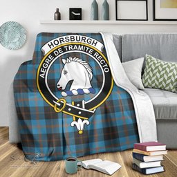 Scottish Horsburgh Clan Tartan Blanket with Family Crest Tartan Plaid Sherpa Blanket Scottish Plaid Tartan Plaid - ScotsTee - scotstee.com