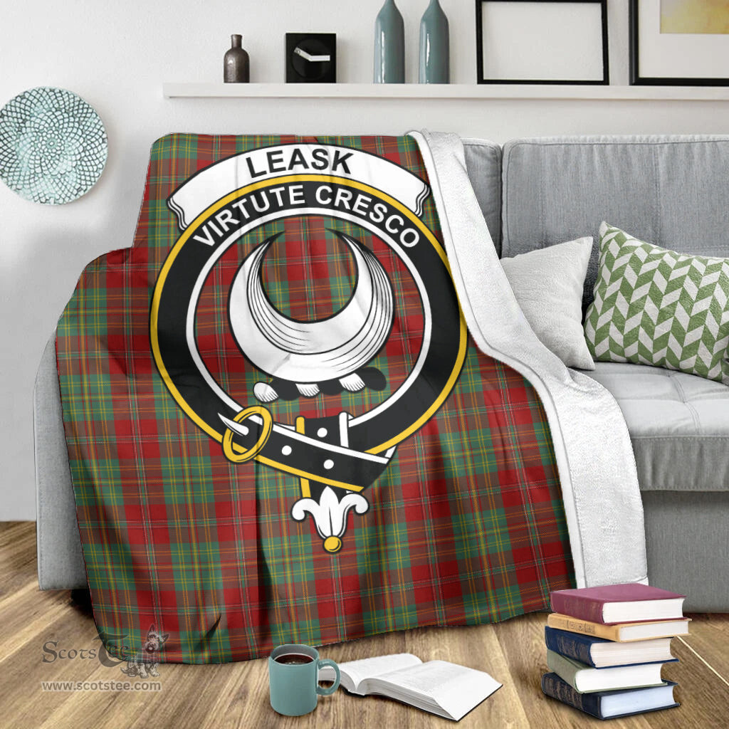 Scottish Leask Clan Tartan Blanket with Family Crest Tartan Plaid Sherpa Blanket Scottish Plaid Tartan Plaid - ScotsTee - scotstee.com
