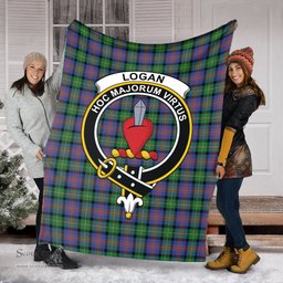 Scottish Logan Ancient Clan Tartan Blanket with Family Crest Tartan Plaid Sherpa Blanket Scottish Plaid Tartan Plaid - ScotsTee - scotstee.com