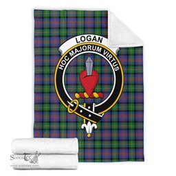 Scottish Logan Ancient Clan Tartan Blanket with Family Crest Tartan Plaid Sherpa Blanket Scottish Plaid Tartan Plaid - ScotsTee - scotstee.com