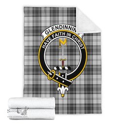 Scottish Glendinning Clan Tartan Blanket with Family Crest Tartan Plaid Sherpa Blanket Scottish Plaid Tartan Plaid - ScotsTee - scotstee.com