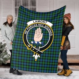 Scottish Lamont Clan Tartan Blanket with Family Crest Tartan Plaid Sherpa Blanket Scottish Plaid Tartan Plaid - ScotsTee - scotstee.com