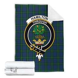 Scottish Hamilton Hunting Clan Tartan Blanket with Family Crest Tartan Plaid Sherpa Blanket Scottish Plaid Tartan Plaid - ScotsTee - scotstee.com