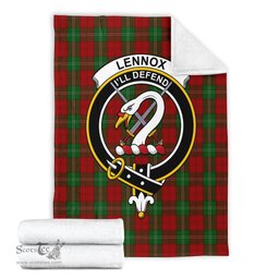 Scottish Lennox Clan Tartan Blanket with Family Crest Tartan Plaid Sherpa Blanket Scottish Plaid Tartan Plaid - ScotsTee - scotstee.com