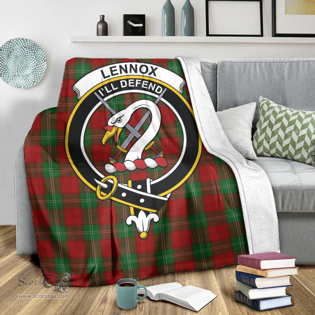 Scottish Lennox Clan Tartan Blanket with Family Crest Tartan Plaid Sherpa Blanket Scottish Plaid Tartan Plaid - ScotsTee - scotstee.com