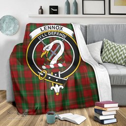Scottish Lennox Clan Tartan Blanket with Family Crest Tartan Plaid Sherpa Blanket Scottish Plaid Tartan Plaid - ScotsTee - scotstee.com