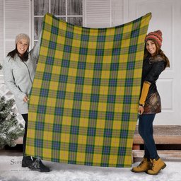 Scottish Fraser Yellow Clan Tartan Blanket Tartan Plaid Sherpa Blanket Scottish Plaid Tartan Plaid - ScotsTee - scotstee.com