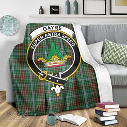 Scottish Gayre Clan Tartan Blanket with Family Crest Tartan Plaid Sherpa Blanket Scottish Plaid Tartan Plaid - ScotsTee - scotstee.com