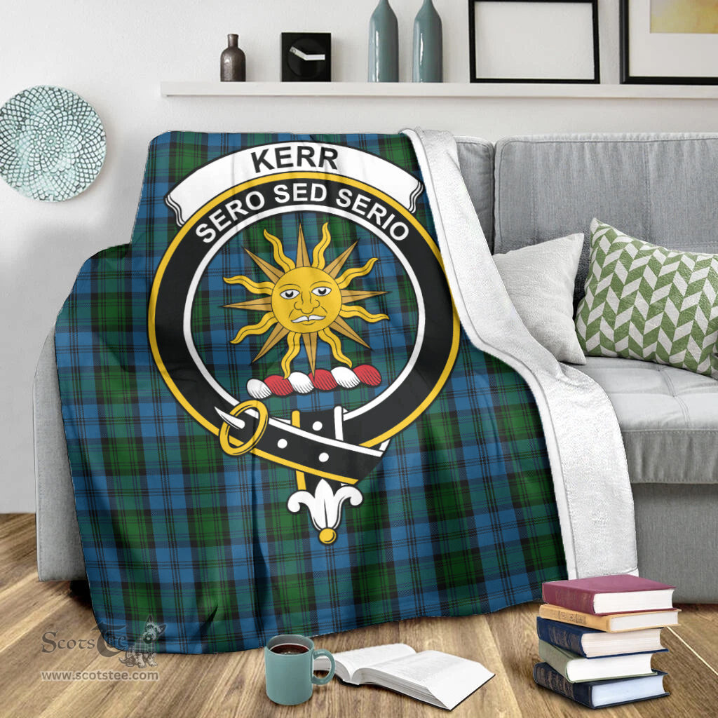 Scottish Kerr Hunting Clan Tartan Blanket with Family Crest Tartan Plaid Sherpa Blanket Scottish Plaid Tartan Plaid - ScotsTee - scotstee.com