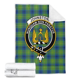 Scottish Johnstone-Johnston Ancient Clan Tartan Blanket with Family Crest Tartan Plaid Sherpa Blanket Scottish Plaid Tartan Plaid - ScotsTee - scotstee.com