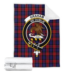 Scottish Graham of Menteith Red Clan Tartan Blanket with Family Crest Tartan Plaid Sherpa Blanket Scottish Plaid Tartan Plaid - ScotsTee - scotstee.com