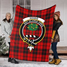 Scottish Hogg Clan Tartan Blanket with Family Crest Tartan Plaid Sherpa Blanket Scottish Plaid Tartan Plaid - ScotsTee - scotstee.com