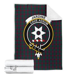 Scottish Jardine Dress Clan Tartan Blanket with Family Crest Tartan Plaid Sherpa Blanket Scottish Plaid Tartan Plaid - ScotsTee - scotstee.com