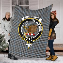 Scottish Gladstone Clan Tartan Blanket with Family Crest Tartan Plaid Sherpa Blanket Scottish Plaid Tartan Plaid - ScotsTee - scotstee.com
