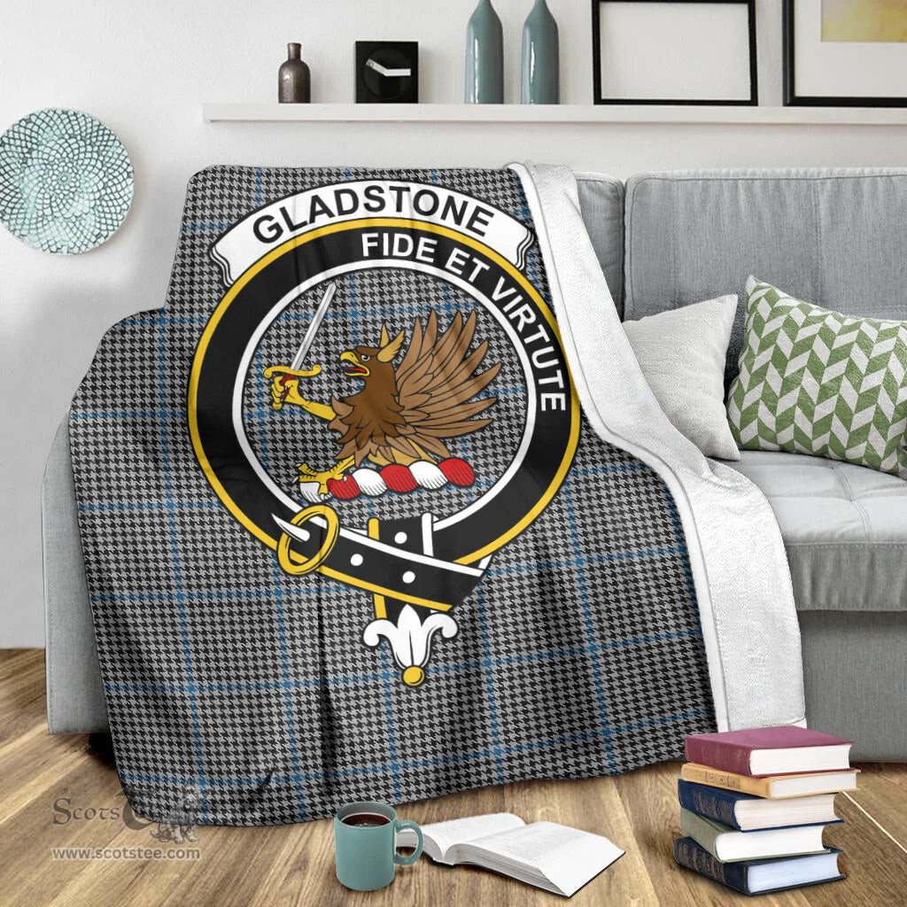 Scottish Gladstone Clan Tartan Blanket with Family Crest Tartan Plaid Sherpa Blanket Scottish Plaid Tartan Plaid - ScotsTee - scotstee.com