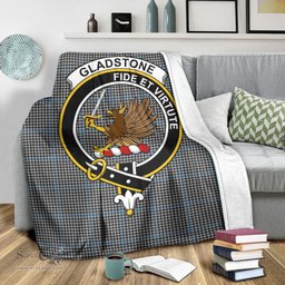 Scottish Gladstone Clan Tartan Blanket with Family Crest Tartan Plaid Sherpa Blanket Scottish Plaid Tartan Plaid - ScotsTee - scotstee.com