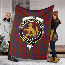 Scottish Gow Clan Tartan Blanket with Family Crest Tartan Plaid Sherpa Blanket Scottish Plaid Tartan Plaid - ScotsTee - scotstee.com