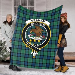 Scottish Graham of Menteith Ancient Clan Tartan Blanket with Family Crest Tartan Plaid Sherpa Blanket Scottish Plaid Tartan Plaid - ScotsTee - scotstee.com