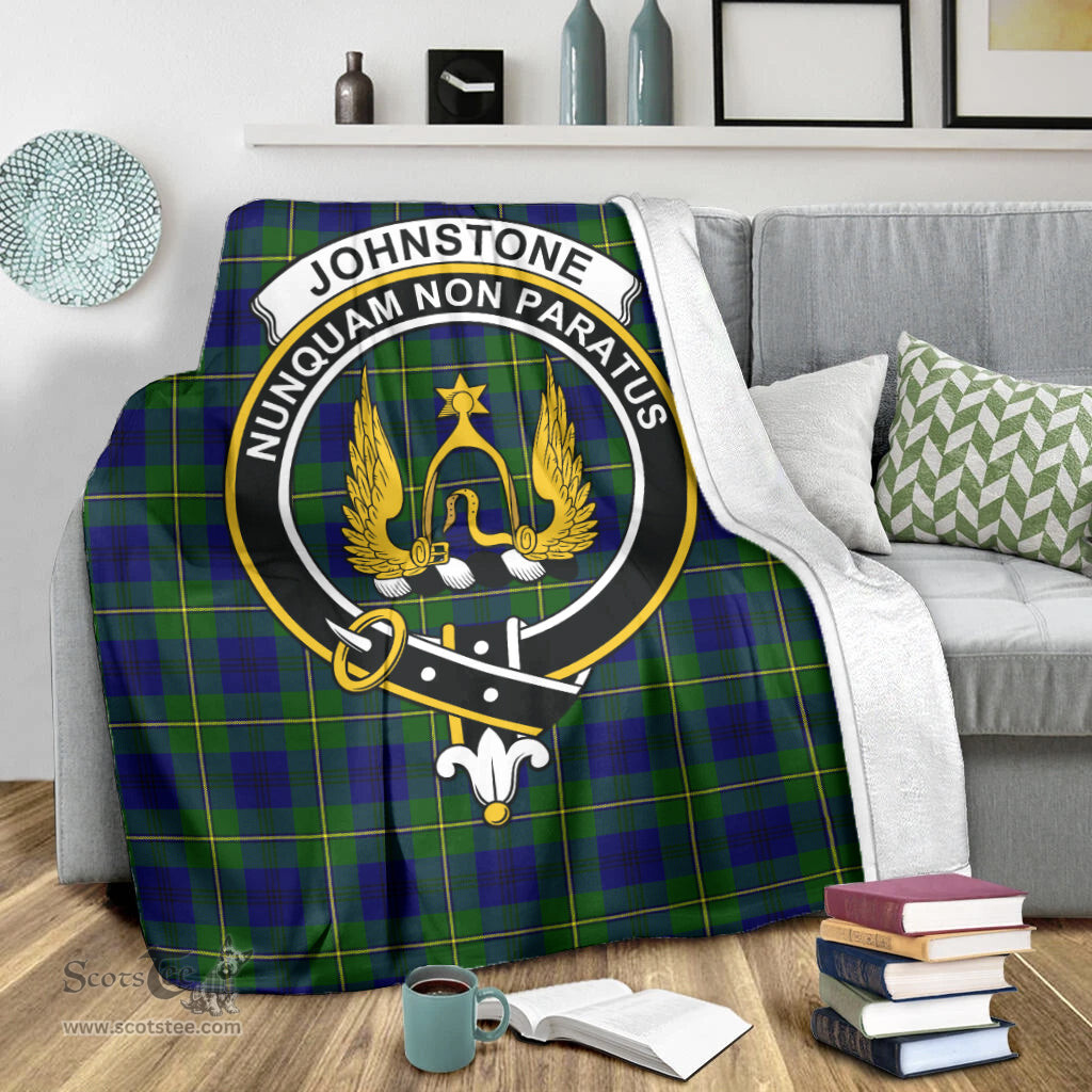 Scottish Johnstone-Johnston Modern Clan Tartan Blanket with Family Crest Tartan Plaid Sherpa Blanket Scottish Plaid Tartan Plaid - ScotsTee - scotstee.com