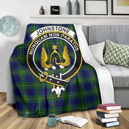 Scottish Johnstone-Johnston Modern Clan Tartan Blanket with Family Crest Tartan Plaid Sherpa Blanket Scottish Plaid Tartan Plaid - ScotsTee - scotstee.com