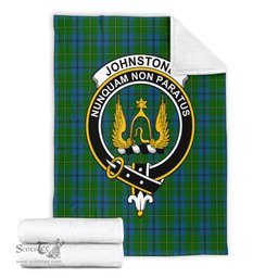 Scottish Johnstone-Johnston Clan Tartan Blanket with Family Crest Tartan Plaid Sherpa Blanket Scottish Plaid Tartan Plaid - ScotsTee - scotstee.com