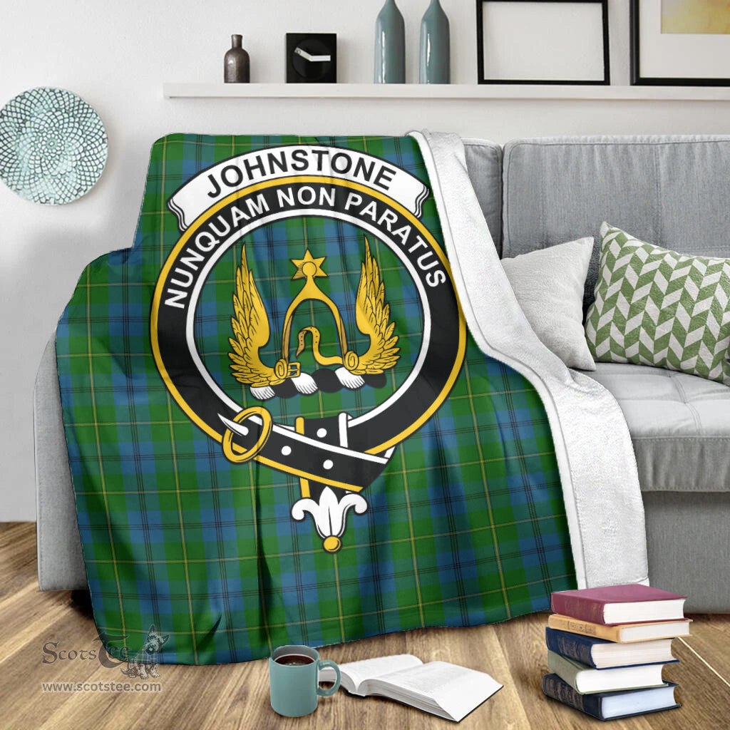 Scottish Johnstone-Johnston Clan Tartan Blanket with Family Crest Tartan Plaid Sherpa Blanket Scottish Plaid Tartan Plaid - ScotsTee - scotstee.com