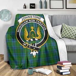 Scottish Johnstone-Johnston Clan Tartan Blanket with Family Crest Tartan Plaid Sherpa Blanket Scottish Plaid Tartan Plaid - ScotsTee - scotstee.com