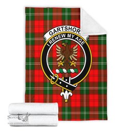 Scottish Gartshore Clan Tartan Blanket with Family Crest Tartan Plaid Sherpa Blanket Scottish Plaid Tartan Plaid - ScotsTee - scotstee.com